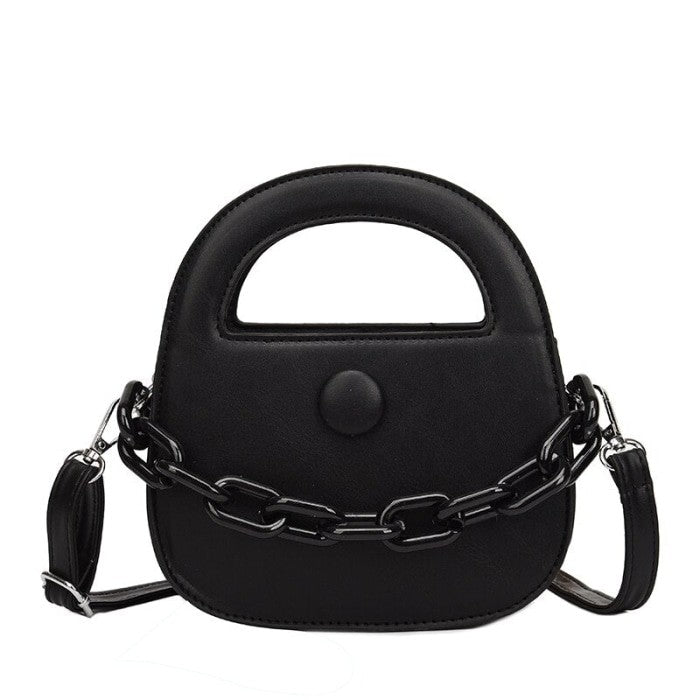 Round Handle With Chain Ornament Cute Bag