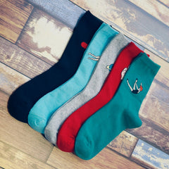 Solid Color Draw Cotton Socks