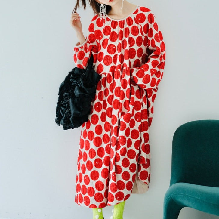 Polka Red Dot Loose Dress