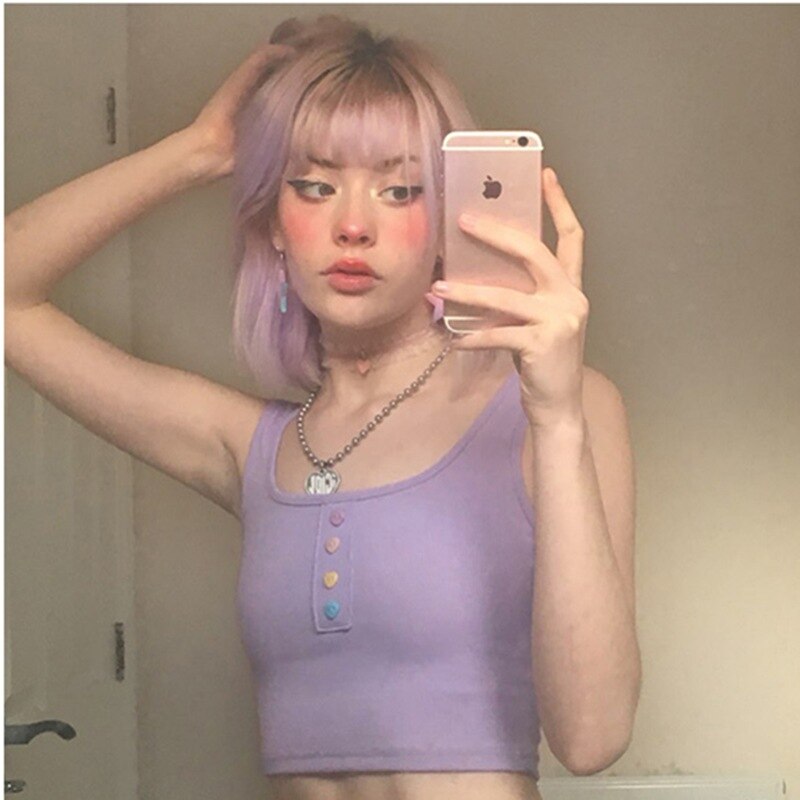 Cute Aesthetic Pastel Color Sexy Tank Tops