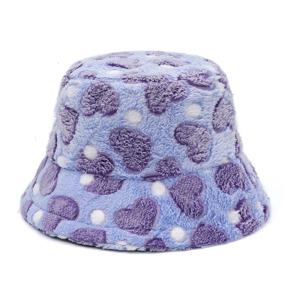 Colorful Faux Fur Bucket Hat