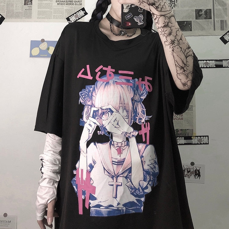 Harajuku Anime Doll Baggy T-shirts