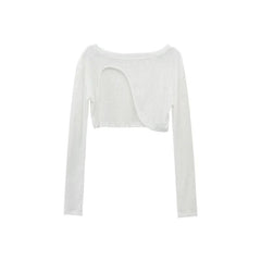 Hollow Smock Irregular Crop Tops