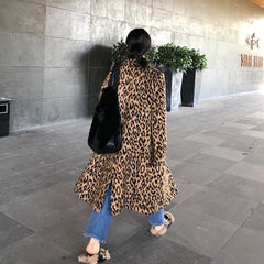 Leopard Long Double Breasted Blazer