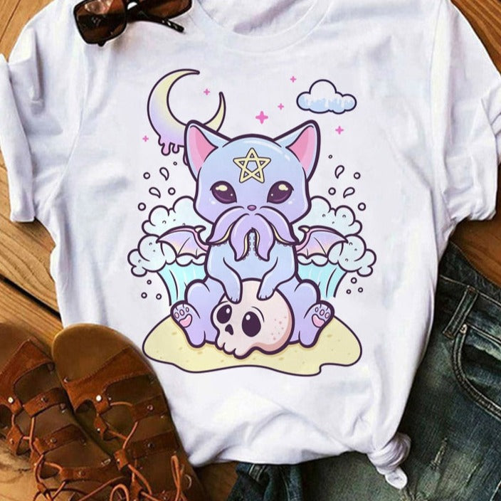 Pastel Goth Cartoon Harajuku T-shirt