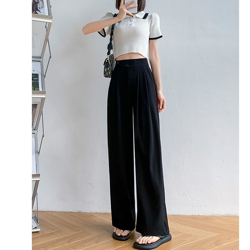 High Waist Loose Wide Leg Pants