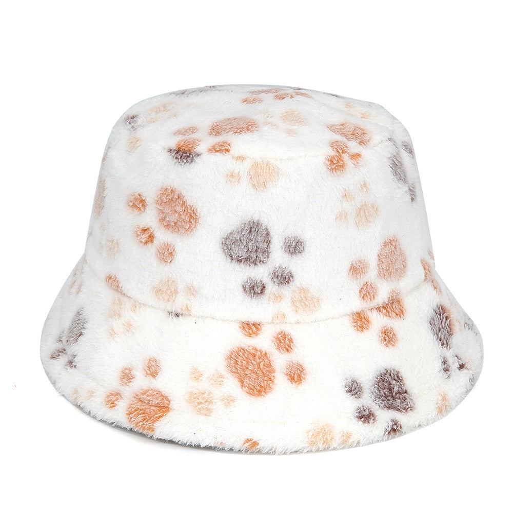 Colorful Faux Fur Bucket Hat