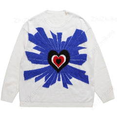 Irregular Embroidery Heart Warm Sweatshirt