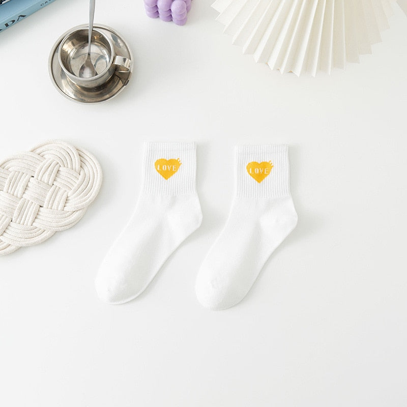 White And Fancy Cotton Socks