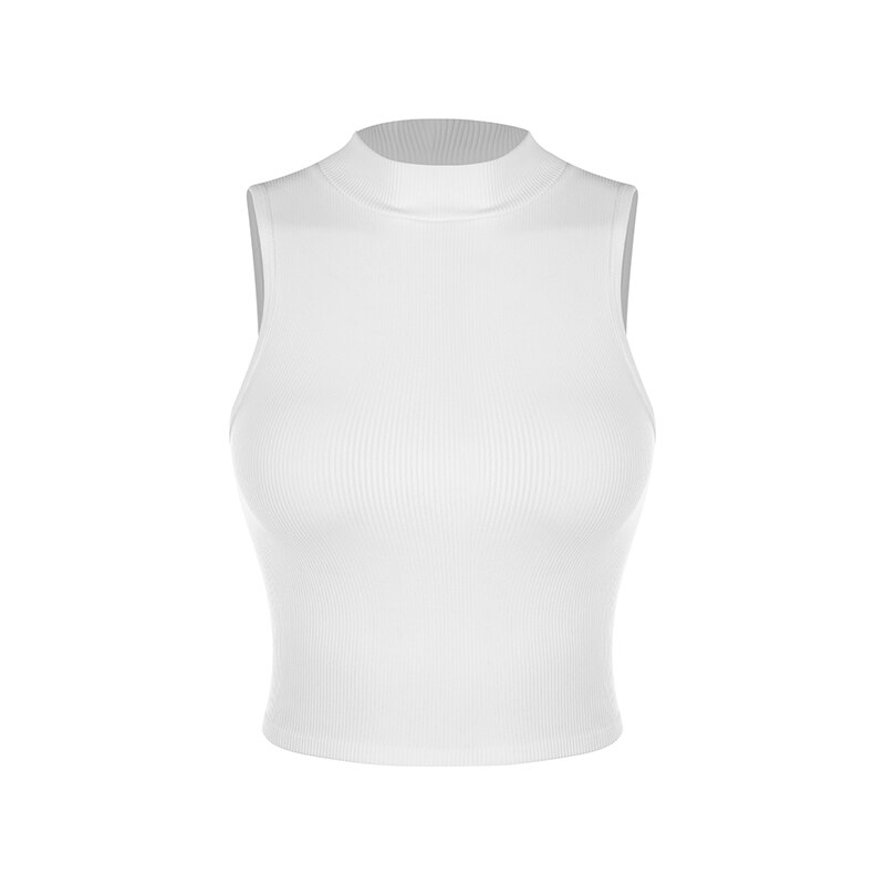 Sleeveless High Neck Crop Top