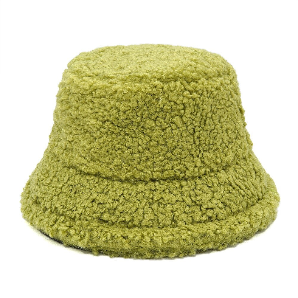 Colorful Faux Fur Bucket Hat