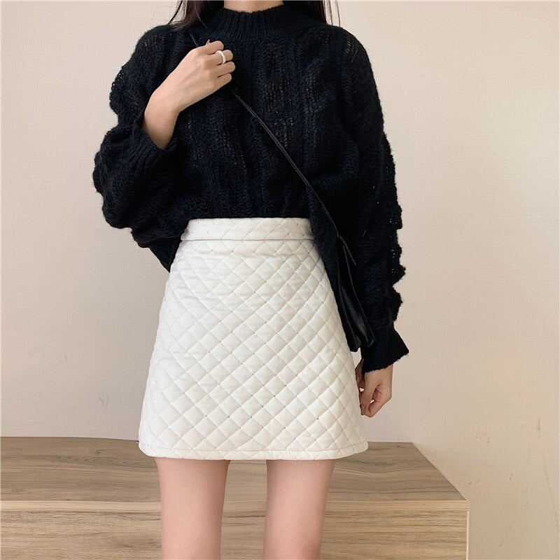 Sequin Velvet High Waist Mini Skirt