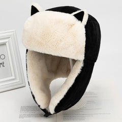 Warm Cat Ears Faux Fur Bomber Hat