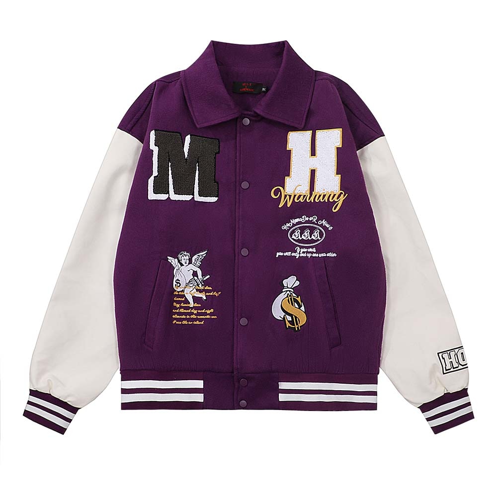 Embroidery Baseball Jacket Colour Block