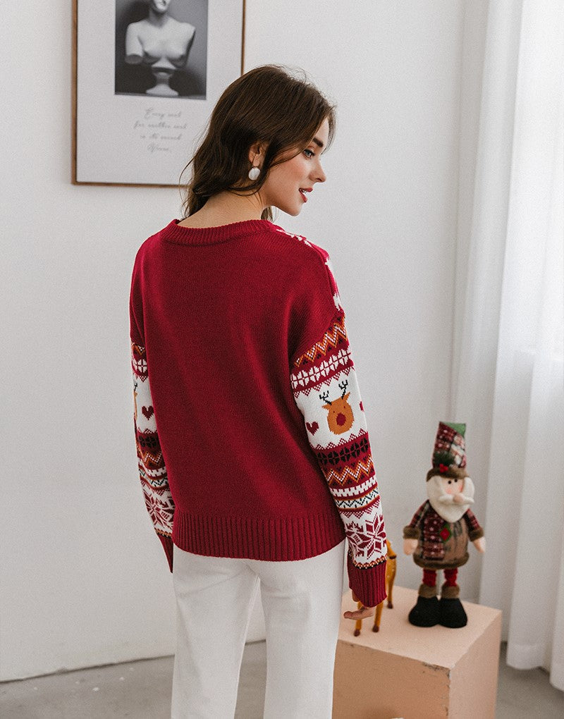 Simple Reindeer Christmas Knitted Sweater