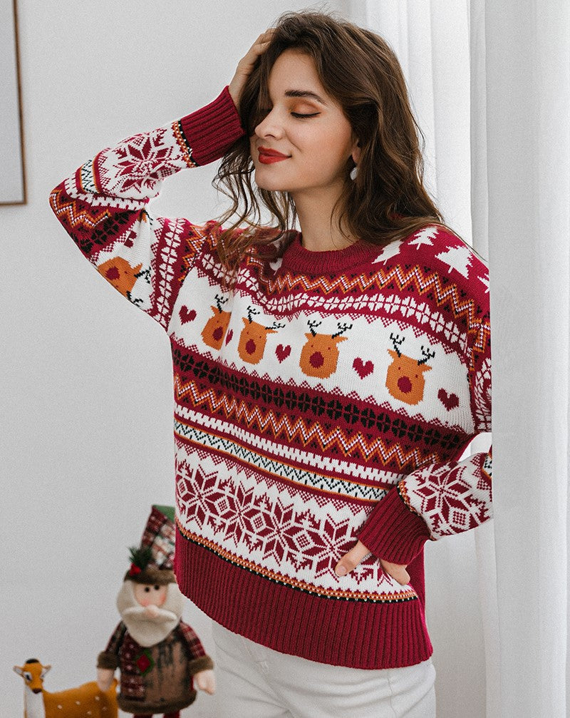 Simple Reindeer Christmas Knitted Sweater