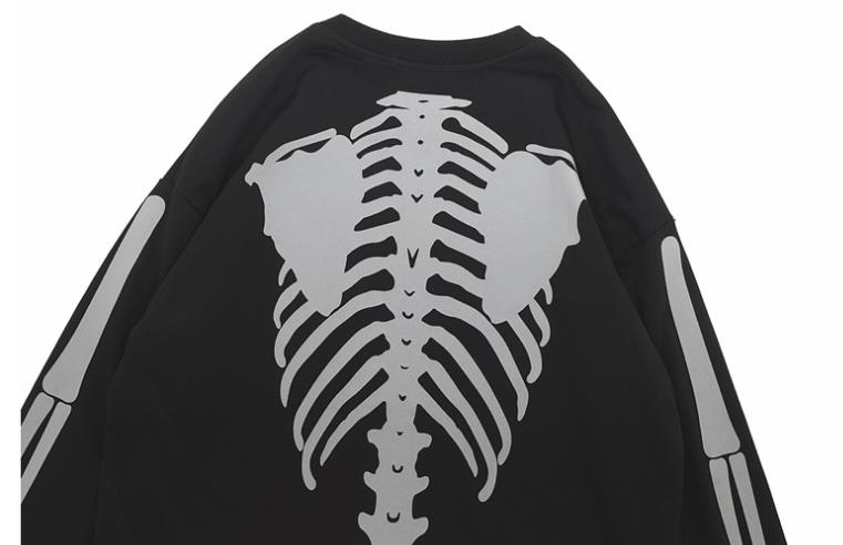 Glow Skeleton Bone Print Sweatshirt