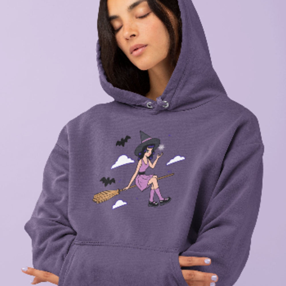 Witch In Broom Hoodie