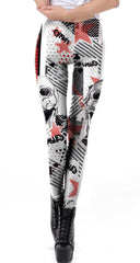 Creativity Halloween Skull Pumpkin Print Leggings