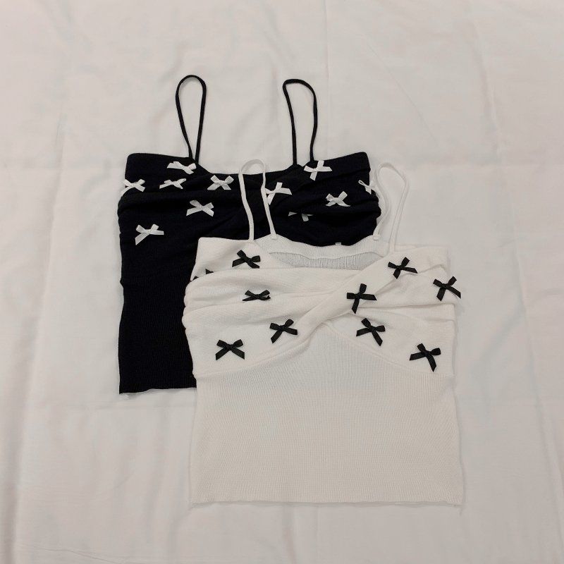 Ribbon Sleeveless Crop Top