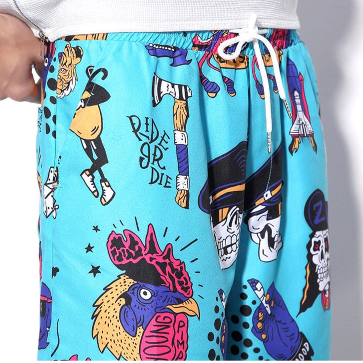 Retro Punk Waterproof Beach Shorts