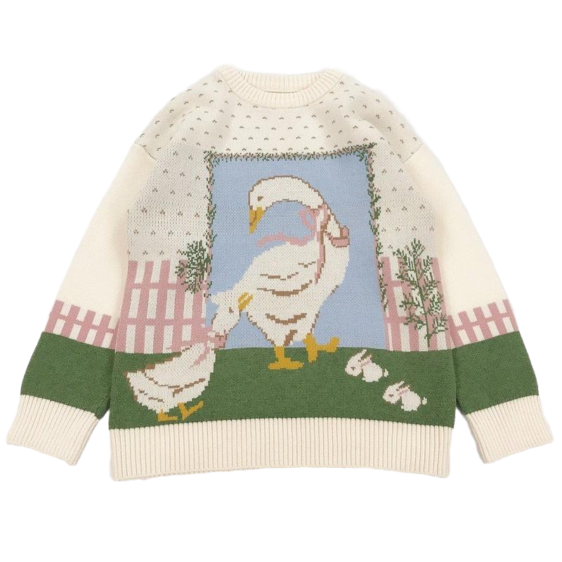 Cartoon Goose Knitted Sweaters