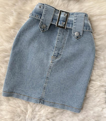 Denim Tube Top with Mini Skirt