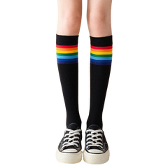 Rainbow Stripe knee Long Socks