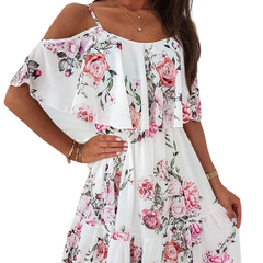 Holiday Sleeveless Spaghetti Strap Backless Off Shoulder Boho Dress