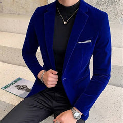 Solid Color Velvet Elegant Slim High Quality Blazer