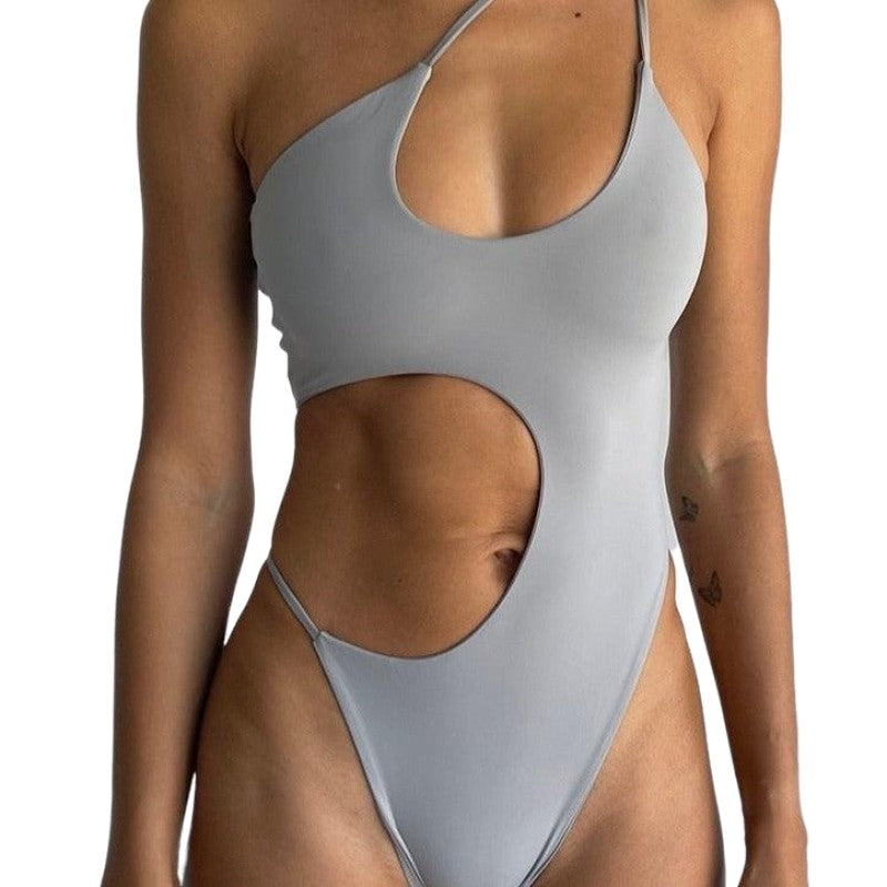 Solid One Piece Hollow Out Monokini