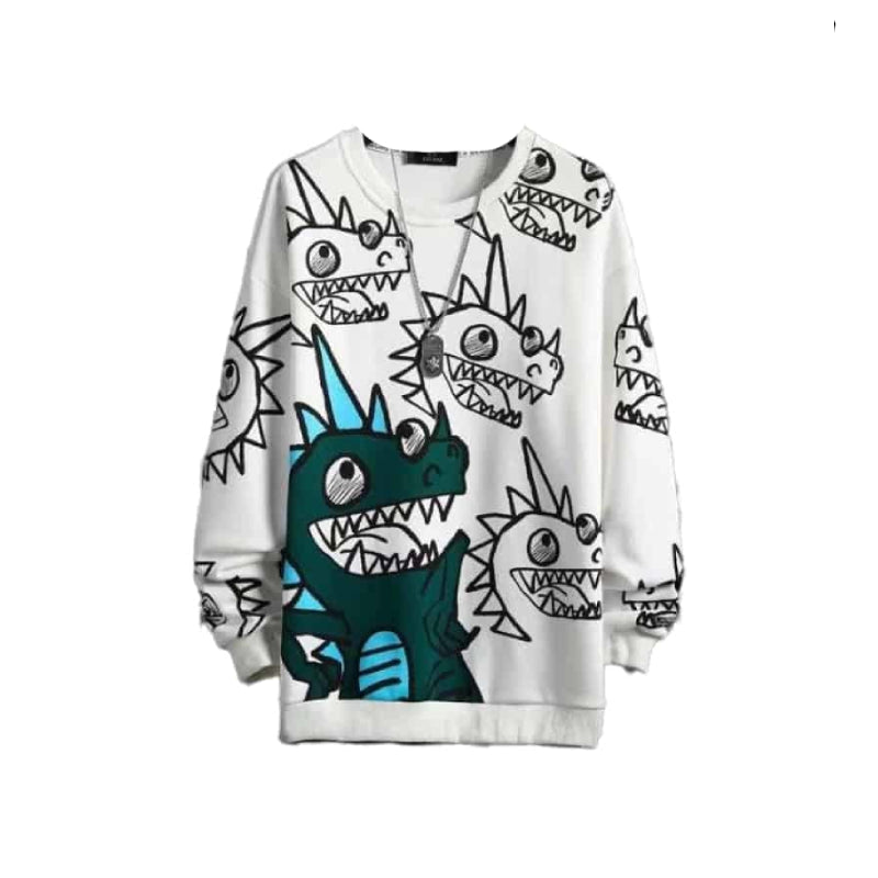 Cartoon Dinosaur Aesthetic Sweatshirt