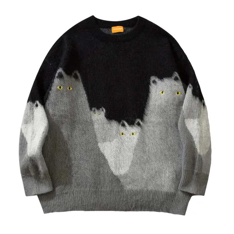 Cat Knitted Pullover Sweater