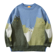 Cat Knitted Pullover Sweater