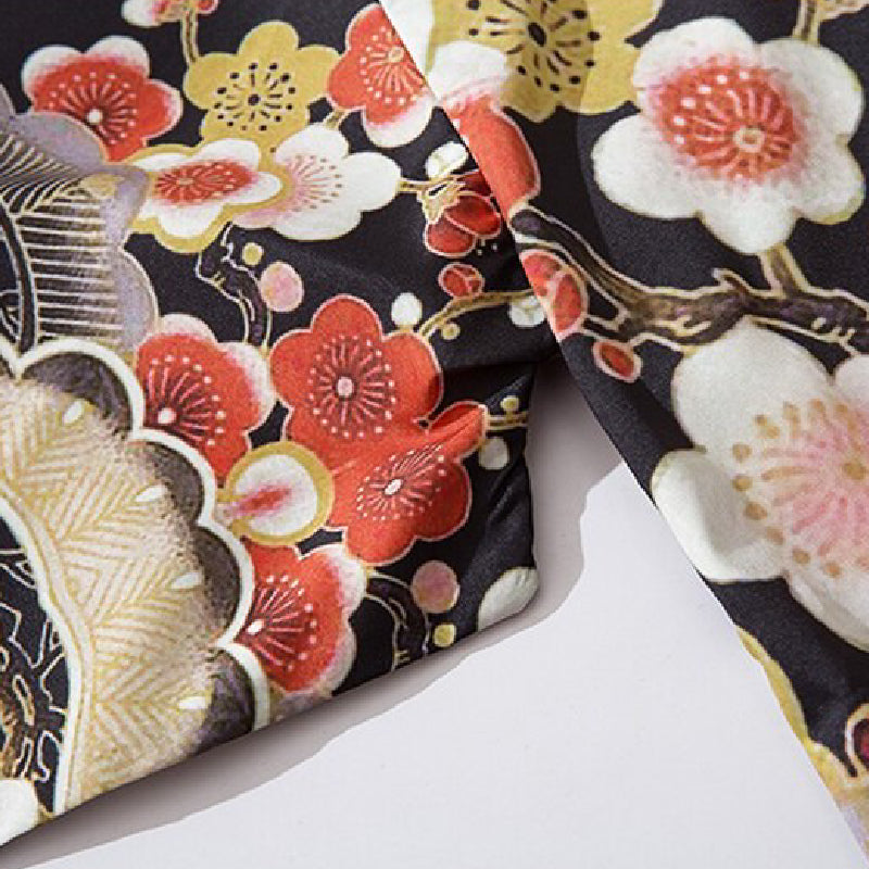 Cherry Blossom & Cranes 3/4 Sleeve Kimono