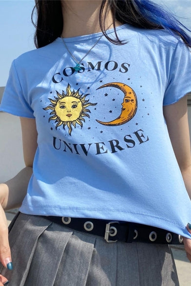 Cosmos Universe Short-Sleeved Crop Top