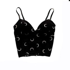 Crescent Moon, Butterfly Backless Slim Camis Tank-Top