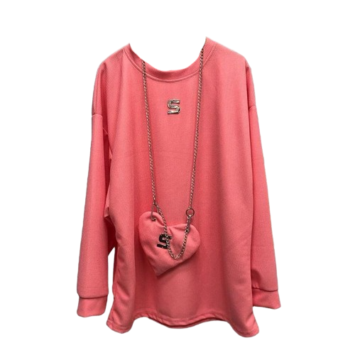 Cute Mesh heart bag Sweatshirt