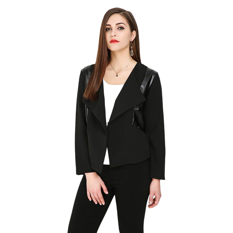 Long-Sleeved Open Suit Jacket