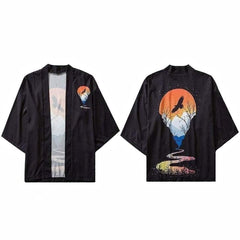 Dawn Raven Japanese Style 3/4 Sleeve Kimono