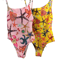 Push Up  Starfish Print Monokini