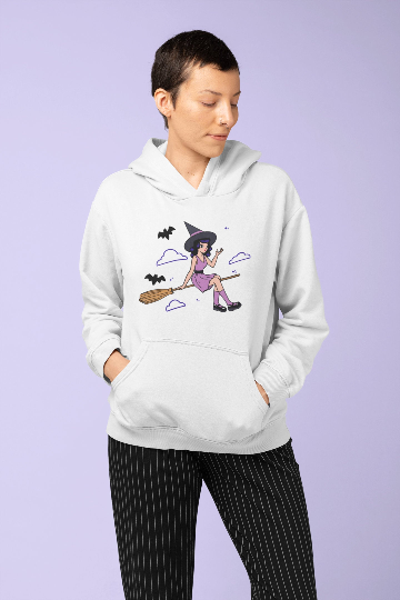 Witch In Broom Hoodie