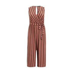 Diagonal Striped Jumpsuit Pants