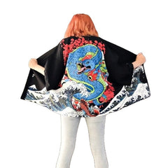 Dragon Japanese Style 3/4 Sleeve Kimono