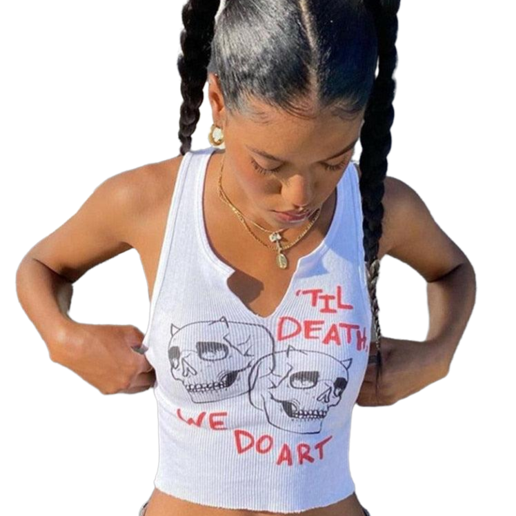 Til Death We Do Art Crop Tank Top