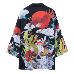 Eagle and Snake Fight 3/4 Sleeve Kimono