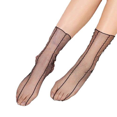 Mid-Tube Sheer Mesh Thin Socks