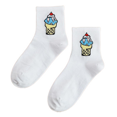 Cartoon Solid Color Socks