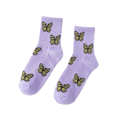 Butterfly Middle-Tube Sock