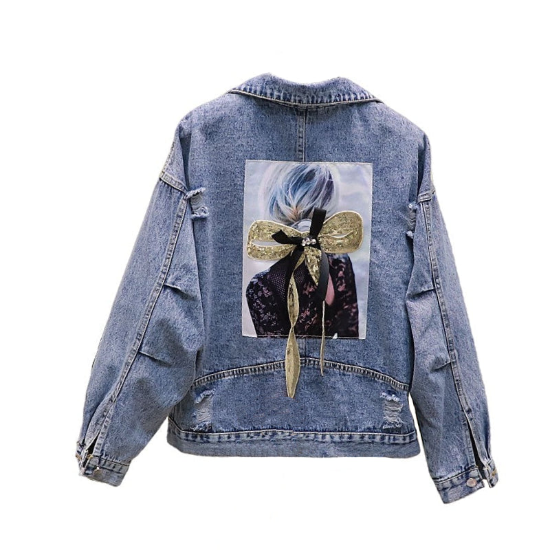 Girl Sequined Denim Jacket